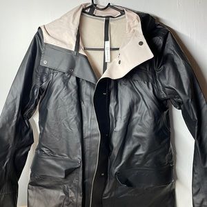 Lululemon Black Raincoat with Vents and Drawcord Waist